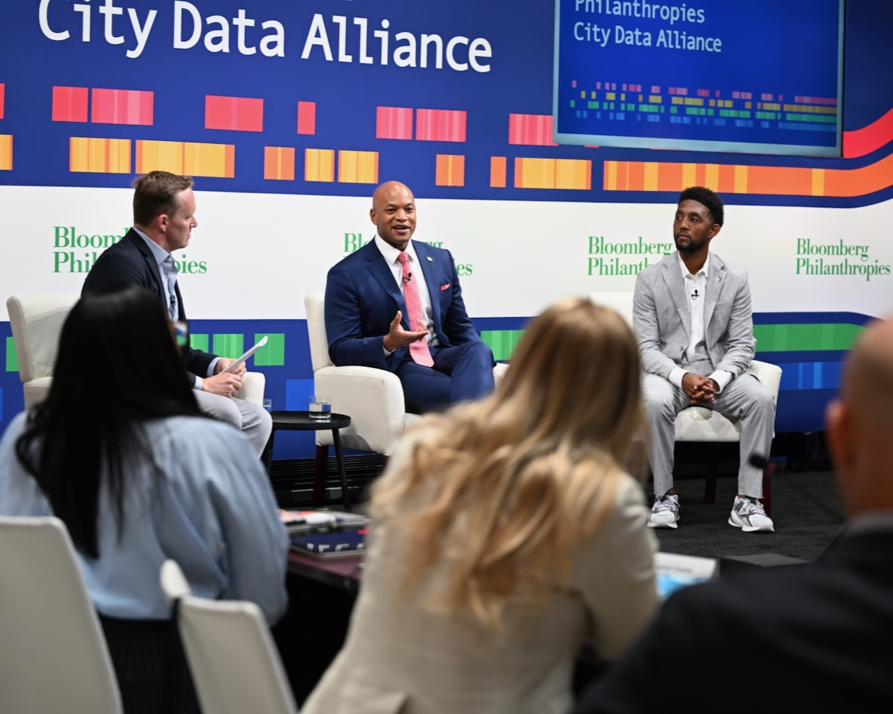 Governor Moore speaking on stage