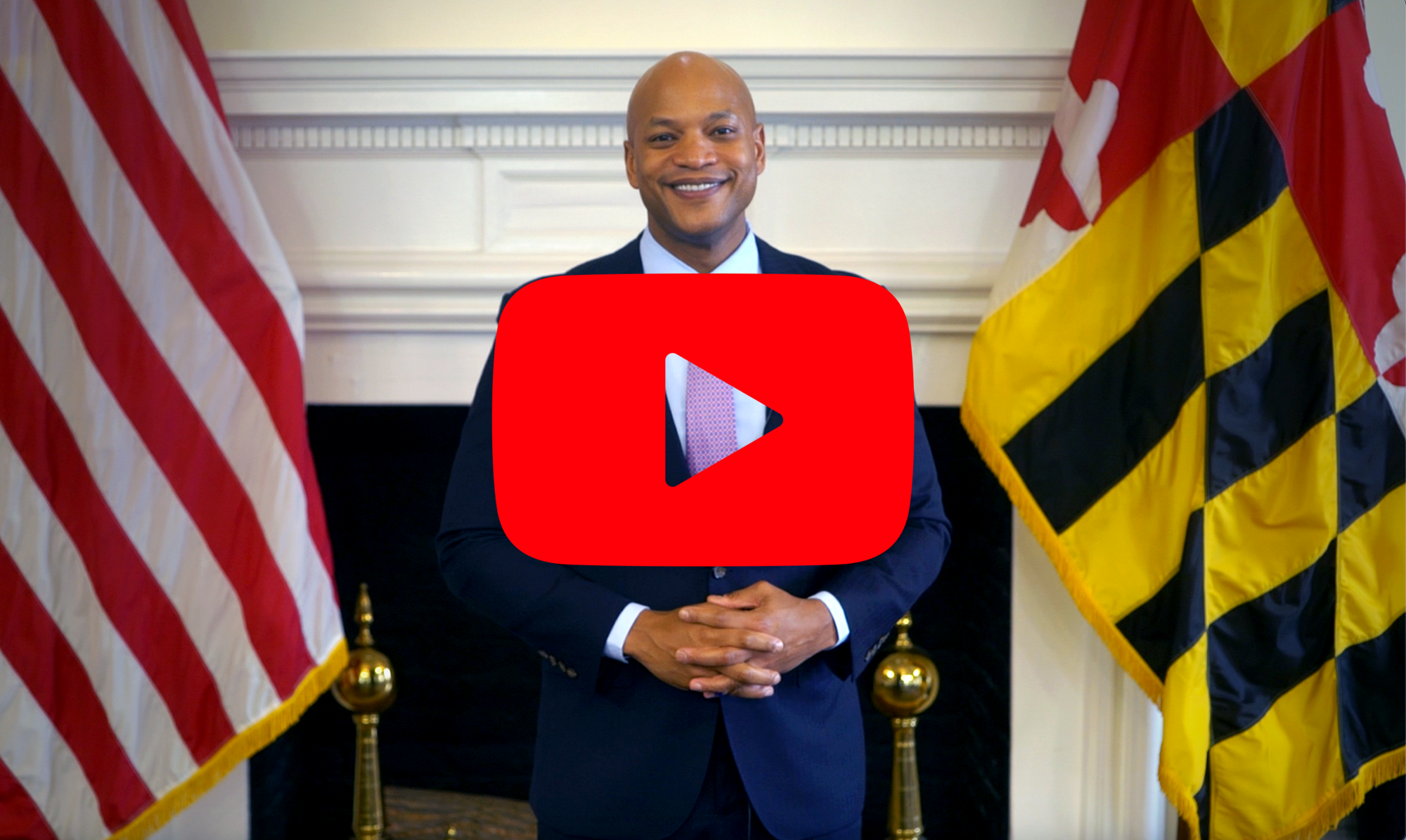 Governor Moore standing in Statehouse Reception Room