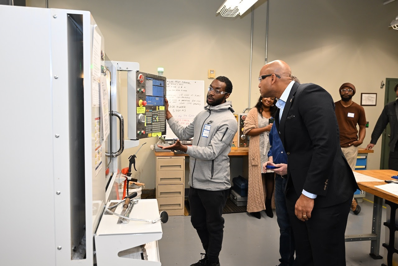 JARC employer showed Governor Moore the training and support services.