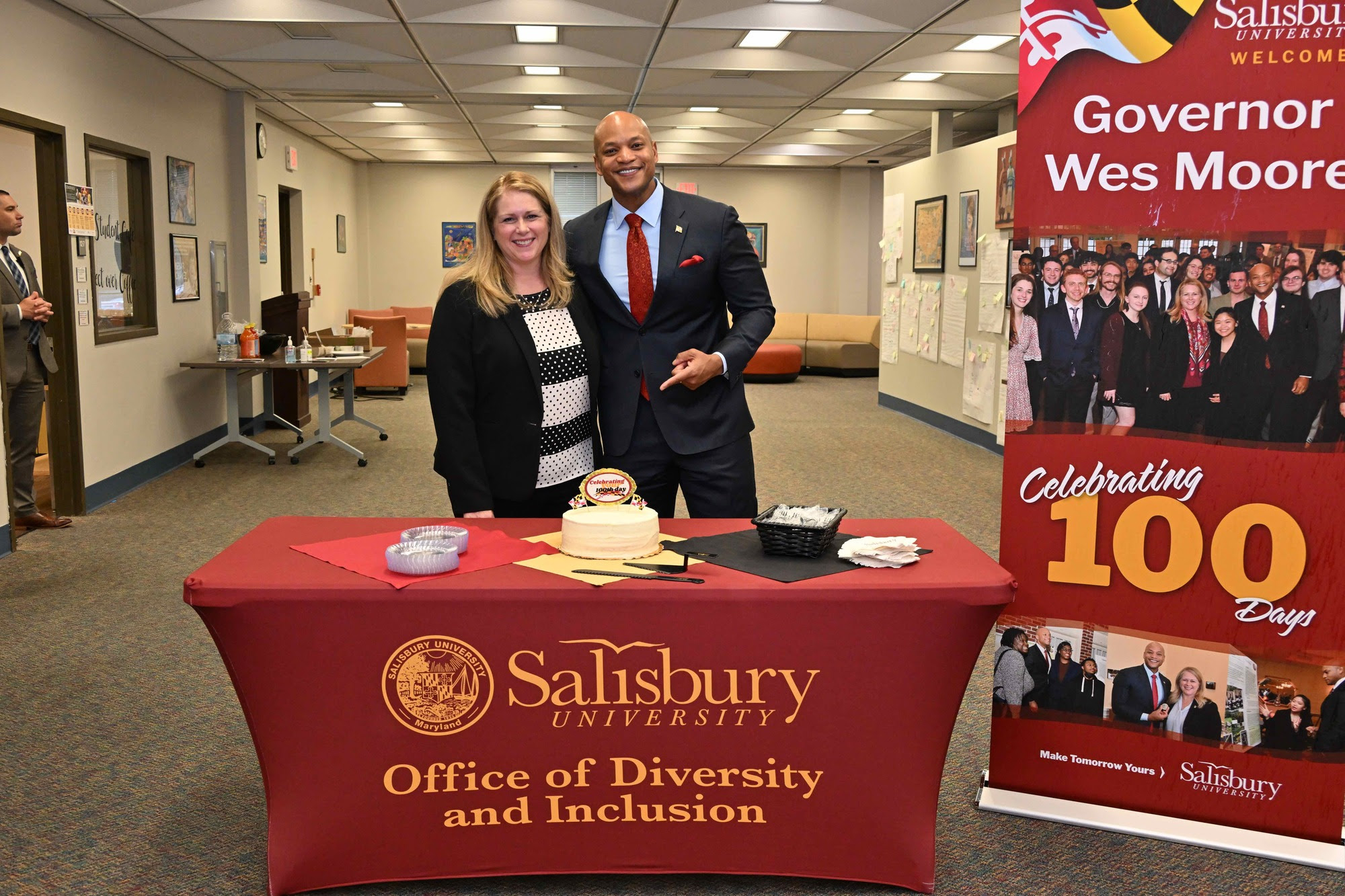 The governor and Lt. Governor Aruna Miller marked the occasion today with a tour on the Eastern Shore, visiting Salisbury University, the Salisbury Wicomico Regional Airport, and holding a small business roundtable.
