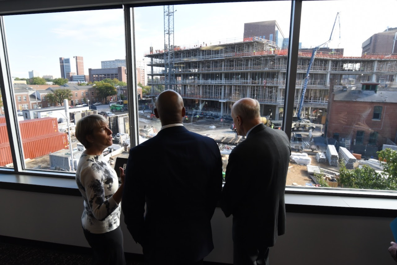 Governor Moore observes an ongoing University of Maryland BioPark projects